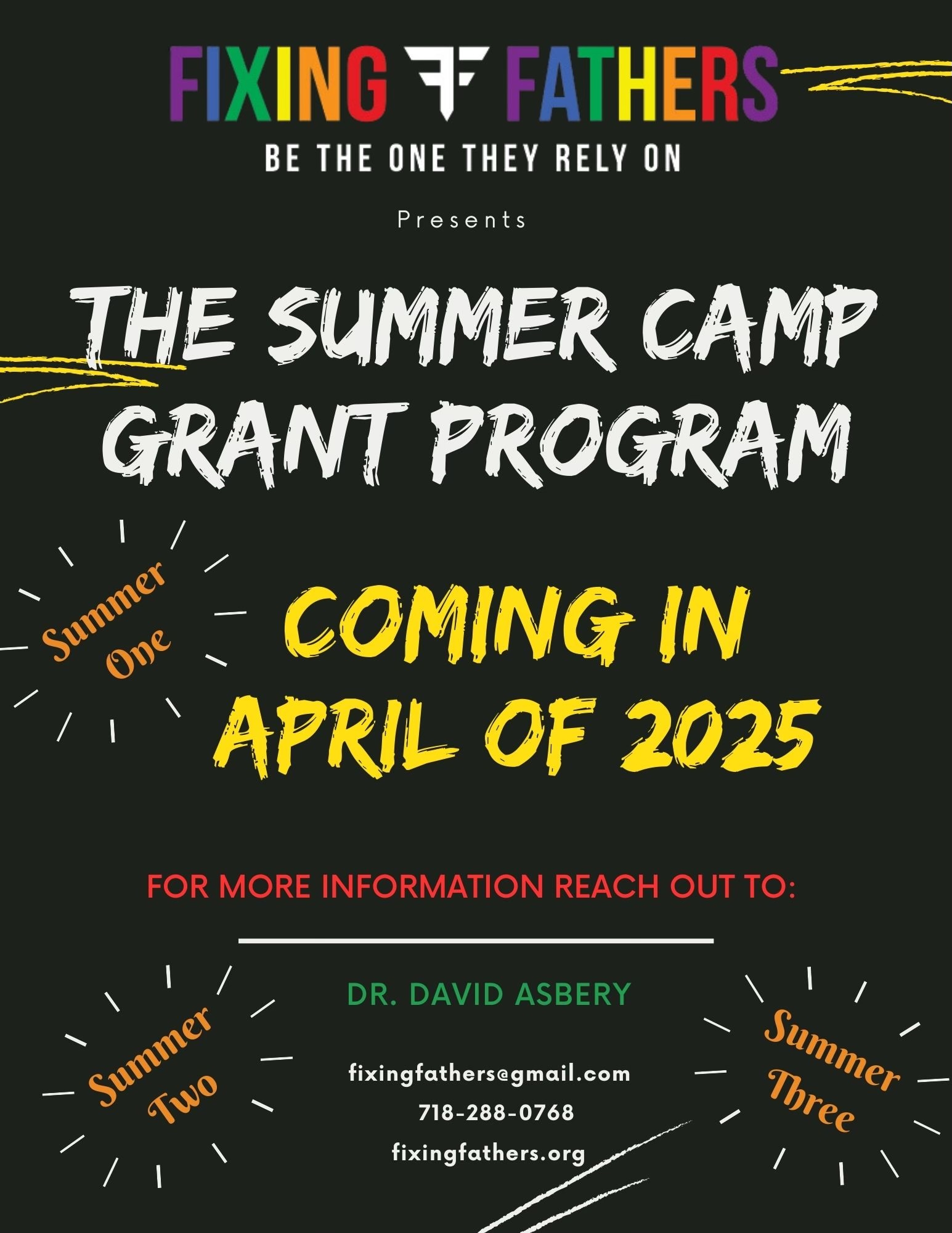 Fixing Fathers’ Summer Support Grant Program - FIXING FATHERS